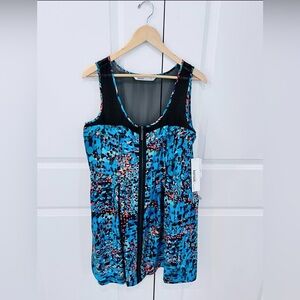 Kensie NWT women’s size 14 colorful sleeveless dress with sheer back & pockets